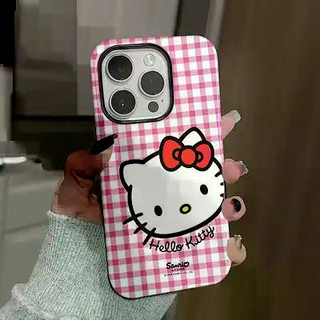 Ốp điện thoại 2 trong 1 KT Cat Apple 17 / 16 iPhone 15 Pro Max Phim mới 14 / 13 Sáng tạo 12 / 11 Pro Max 7 / 8 Plus Vỏ điện thoại bóng hai lớp