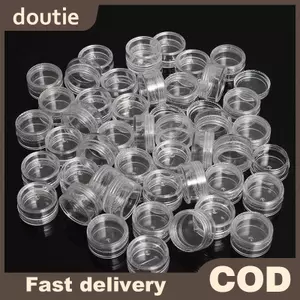 Doutie 50pc Bình Kem Trong Suốt Mini Chai Mỹ Phẩm Hộp Đựng Nồi Trong Suốt Cho Móng Tay VN
