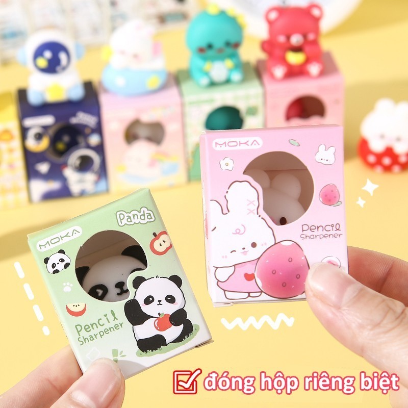 Gọt bút chì hoạt hình ngộ nghĩnh - Đồ chuốt bút chì hình thú mini đáng yêu, màu sắc sinh động cho học sinh