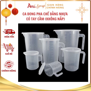 Ca Đong Pha Chế Bằng Nhựa Có Tay Cầm, Dung Tích 100ML Đến 5000ML - Dụng Cụ Pha Chế Tiện Lợi, Bền Bỉ, Ca Đong Định Lượng