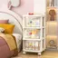 Giá xe đẩy đa chức năng Đồ ăn nhẹ Bảo quản mỹ phẩm Loại ngăn kéo nhiều lớp Phòng ngủ có bánh Tủ khóa đầu giường Hàng có sẵn
