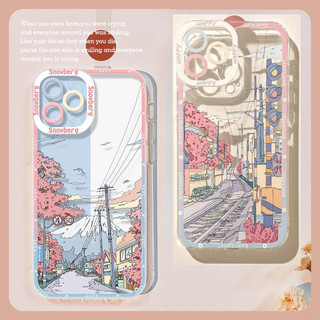 Ốp Điện Thoại Phong Cảnh Mount Fuji Cho Xiaomi Redmi Note 15 14 13 Pro Plus Note15 Note14 4G 5G Trong Suốt Mềm Mại Dễ Thương Bảo Vệ Ống Kính 3D Siêu Mỏng Vỏ Xu Hướng Bumber Thời Trang