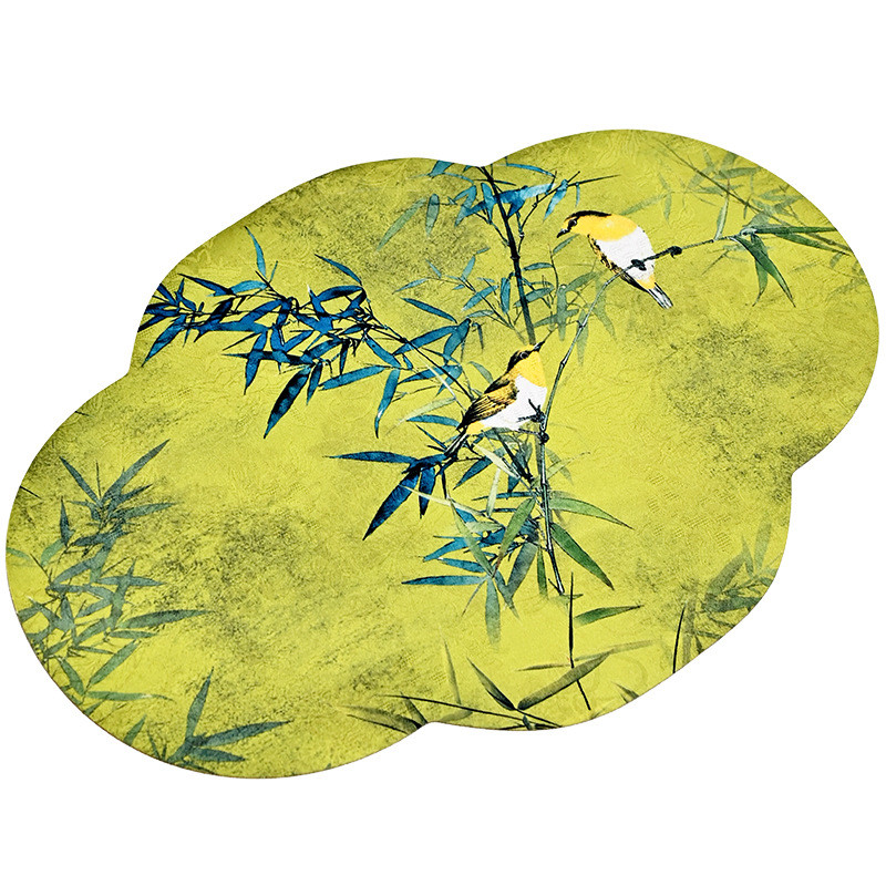 [Sẵn Sàng] Đế Lót Ấm Trà Hình Hoa Hải Đường Chống Thấm Nước Thảm Trà Đạo Zen Sang Trọng Miếng Lót Ly Cách Nhiệt Chống Trượt (Bộ Combo Cao Cấp)