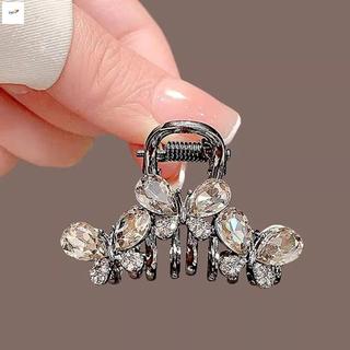 Kẹp tóc hình bướm pha lê nhỏ màu đen cho kẹp tóc hợp kim Half Updos & Bangs có răng chống trượt