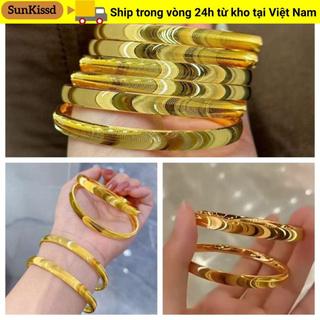 Vòng tay mắt mèo SUNKISSD màu vàng thời trang đơn giản, làm từ đồng