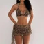 Bộ Bikini đi biển CQCJ, Bộ đồ bơi nữ in họa tiết da báo, Bộ đồ bơi gợi cảm thời trang đi biển