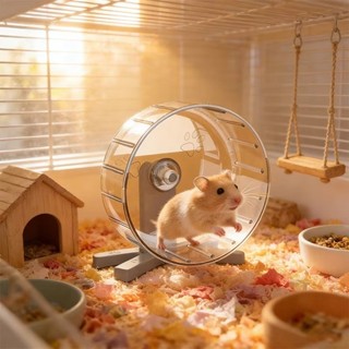 [PEASEE] Bánh xe chạy bộ Hamster, Bánh xe tập thể dục cho thú cưng trong suốt im lặng​, Dễ dàng tháo rời Đồ chơi tập thể dục chạy bộ bằng nhựa mở rộng Phụ kiện thú cưng