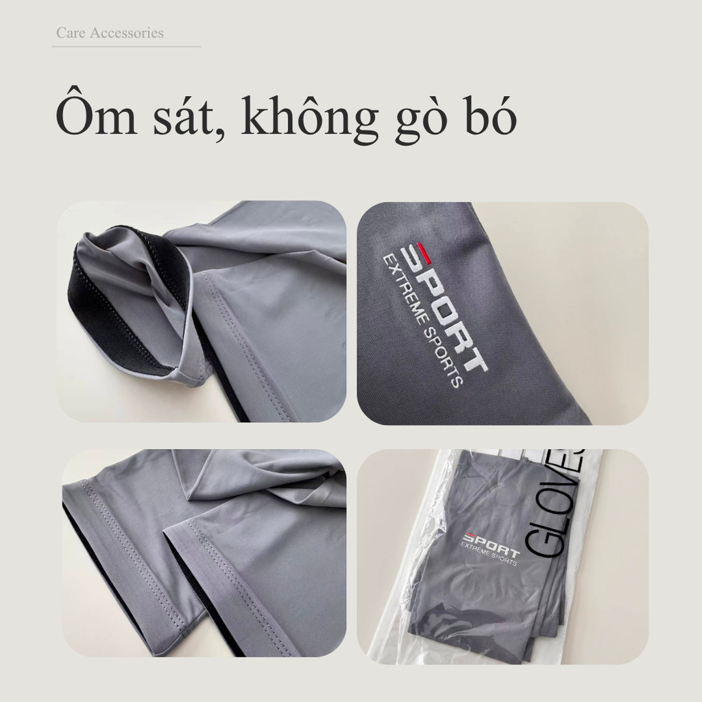 LENSSCAPE-Bao tay chống nắng vải ice silk – UPF50+, chống tia UV, chất liệu mát mịn, thoáng khí