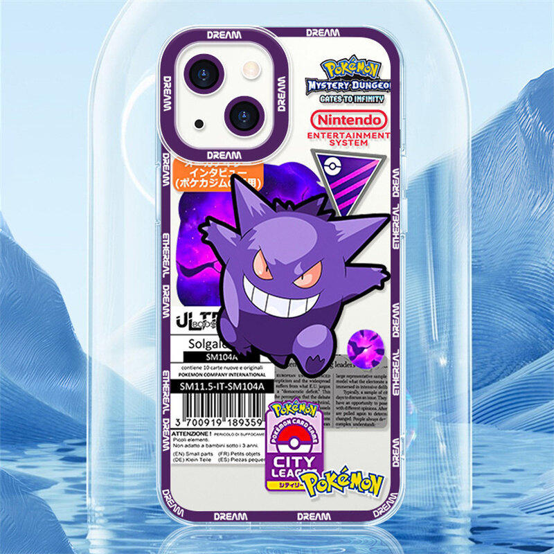 Ốp Điện Thoại Pokemon Gengar Pikachu Cho Samsung Galaxy S26 Plus Ultra A57 A17 5G S23 S24 S25 Ultra FE Vỏ Hoạt Hình Anime Chống Sốc TPU Thời Trang Chất Lượng Cao Trong Suốt