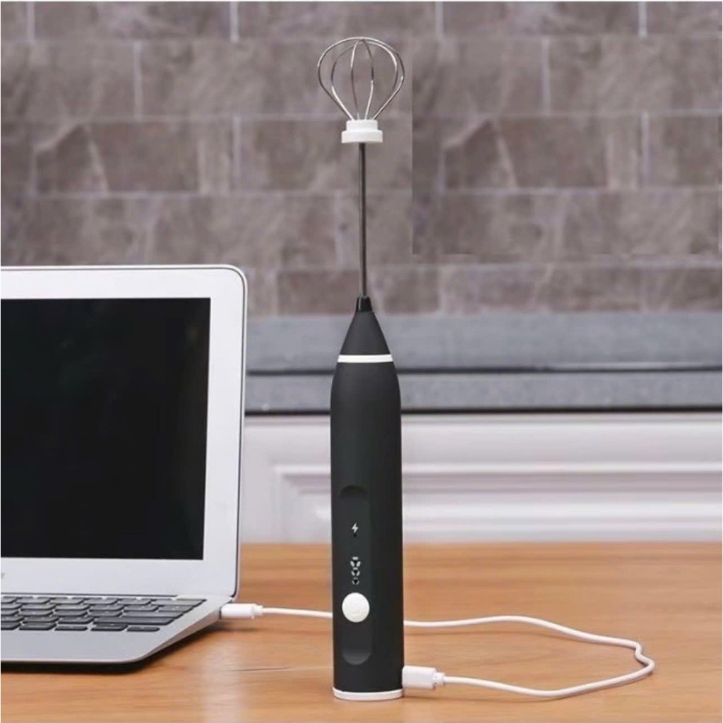 Máy tạo bọt cafe mini 3 tốc độ sử dụng pin, đánh trứng mini cầm tay không dây SẠC USB