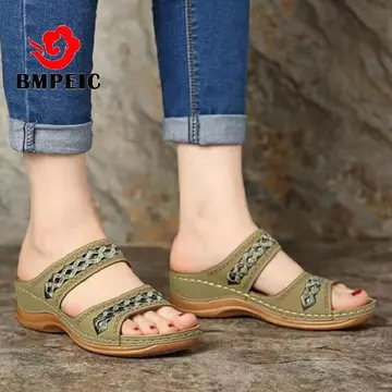 BMPEIC Xăng đan Nữ Đế Mềm Nêm Giày Nữ Mùa Hè Sandal Giày Cao Gót Xăng đan Nữ Nêm Sandalias Mujer Mới