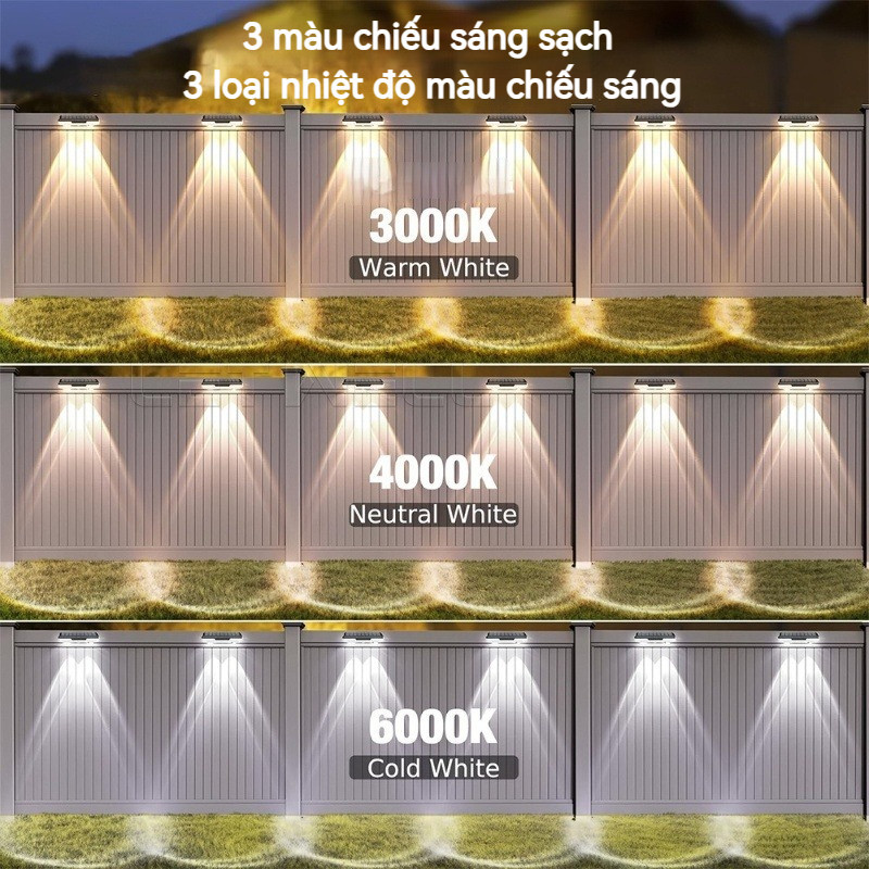 Đèn Tường Năng Lượng Mặt Trời Chống Nước LED, đèn Sân Vườn, Cảm ứng Tự động, Có Thể Sử Dụng Cho Ban Công Và Vườn