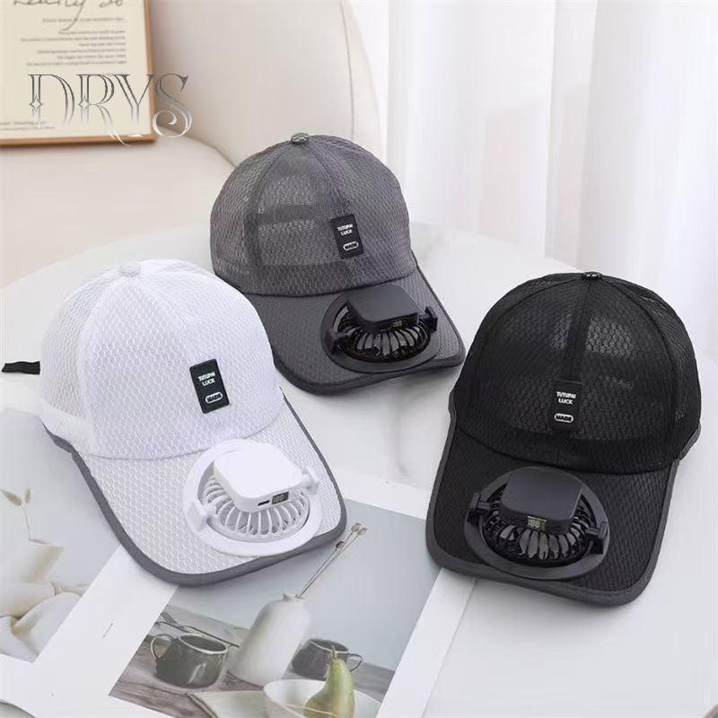 (TFT) Lưới Mùa Hè Quạt Năng Lượng Mặt Trời Mũ Bóng Chày Dành Cho Nữ Có Thể Điều Chỉnh Mũ Thoáng Khí Thể Thao Ngoài Trời Qui Khô Chạy Mũ MỚI