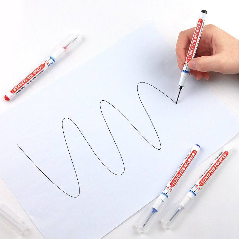 Bút đánh dấu lỗ sâu 20mm đầu ngòi dài bền chắc, dụng cụ thợ mộc đa năng, 3 màu mực đen đỏ xanh