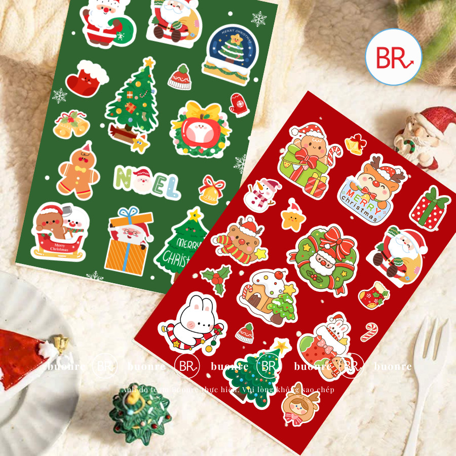 [HỎA TỐC HCM] Bộ Sticker Tết 2026 Dễ Thương -Tem Decal Chống Nước Dán Điện Thoại,LapTop Mừng Noel,Tết 2026