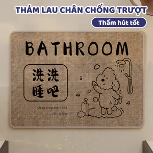 Thảm Lau Chân Vải Lanh Chống Trượt – Cao Cấp, Thấm Nước Nhanh, Giữ Nhà Luôn Khô Sạch DINO
