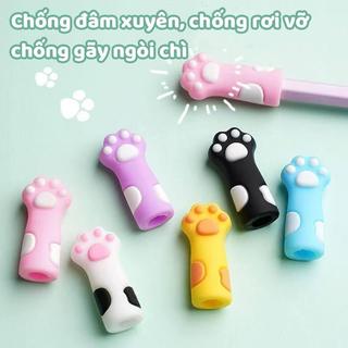 Nắp đậy bút chì đầu mèo dễ thương, che bụi và trang trí bút chì, bộ 15 cái đa dạng cho học sinh tiểu học