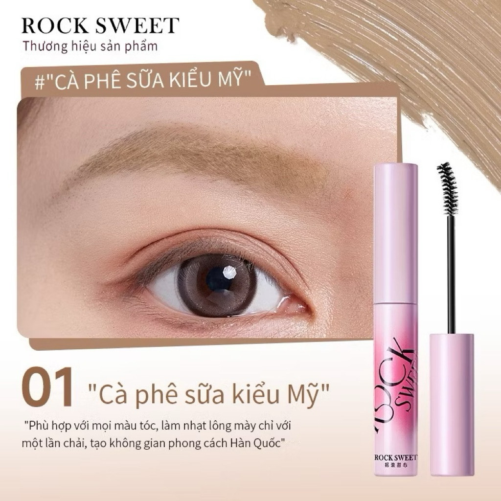 Mascara lông mày ROCK SWEET Eyebrow Tint Rock Sweet gel mịn lì giữ màu lâu không lem chống nước 3.5g