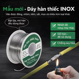 Cuộn dây hàn thiếc inox, nhiệt độ nóng chảy thấp, mối hàn chắc 50g/100g
