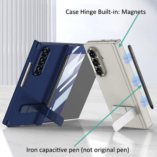 Ốp lưng da hai chân đế bản lề Funda cho Samsung Galaxy Z TriFold với vỏ bút Magic S