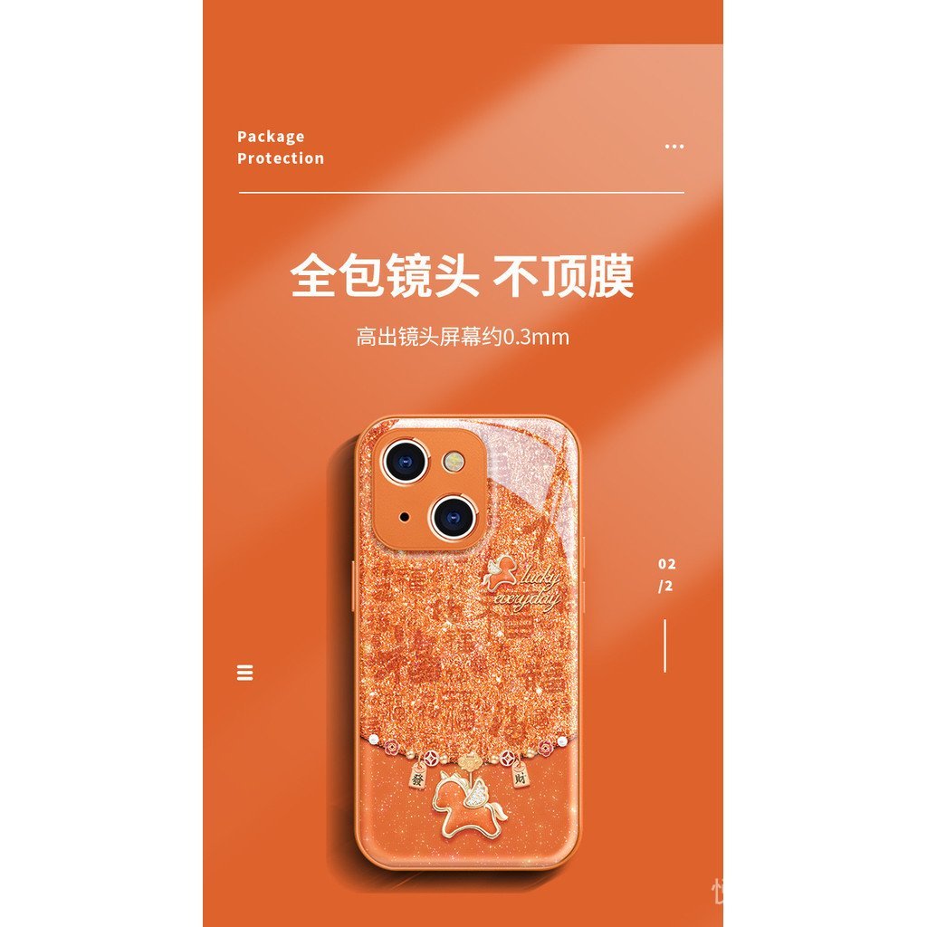 Thích hợp cho iPhone17 Ốp điện thoại mate80promax Năm mới 16 Fortune Pony Dây buộc 14 Cô gái giá trị cao 15