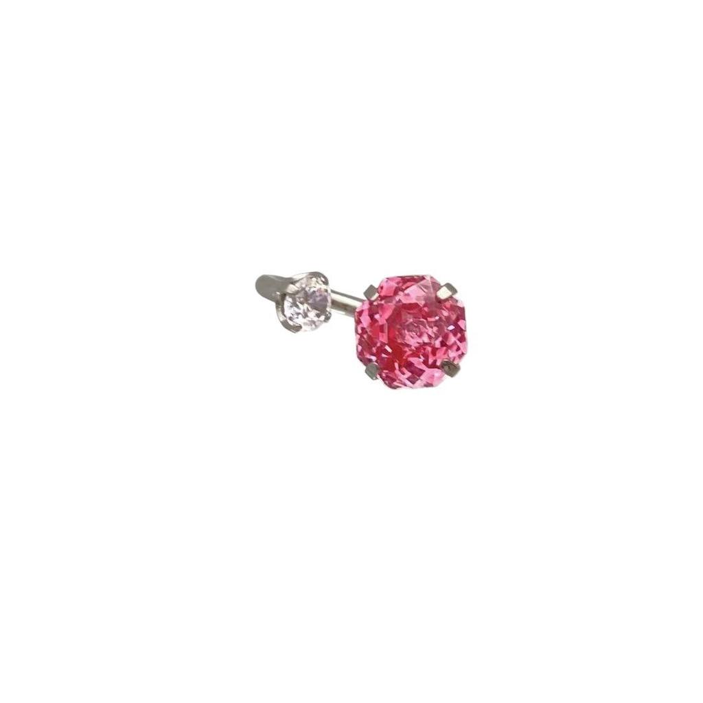 Bông tai móng ngựa hồng zircon nhấp nhánh phong cách mới nhất ZW5B
