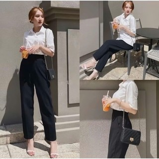 [M322] Quần Tây Baggy Nữ Khóa Thật, Lưng Chun Sau Công Sở Ống Đứng Đi Học, Đi Làm
