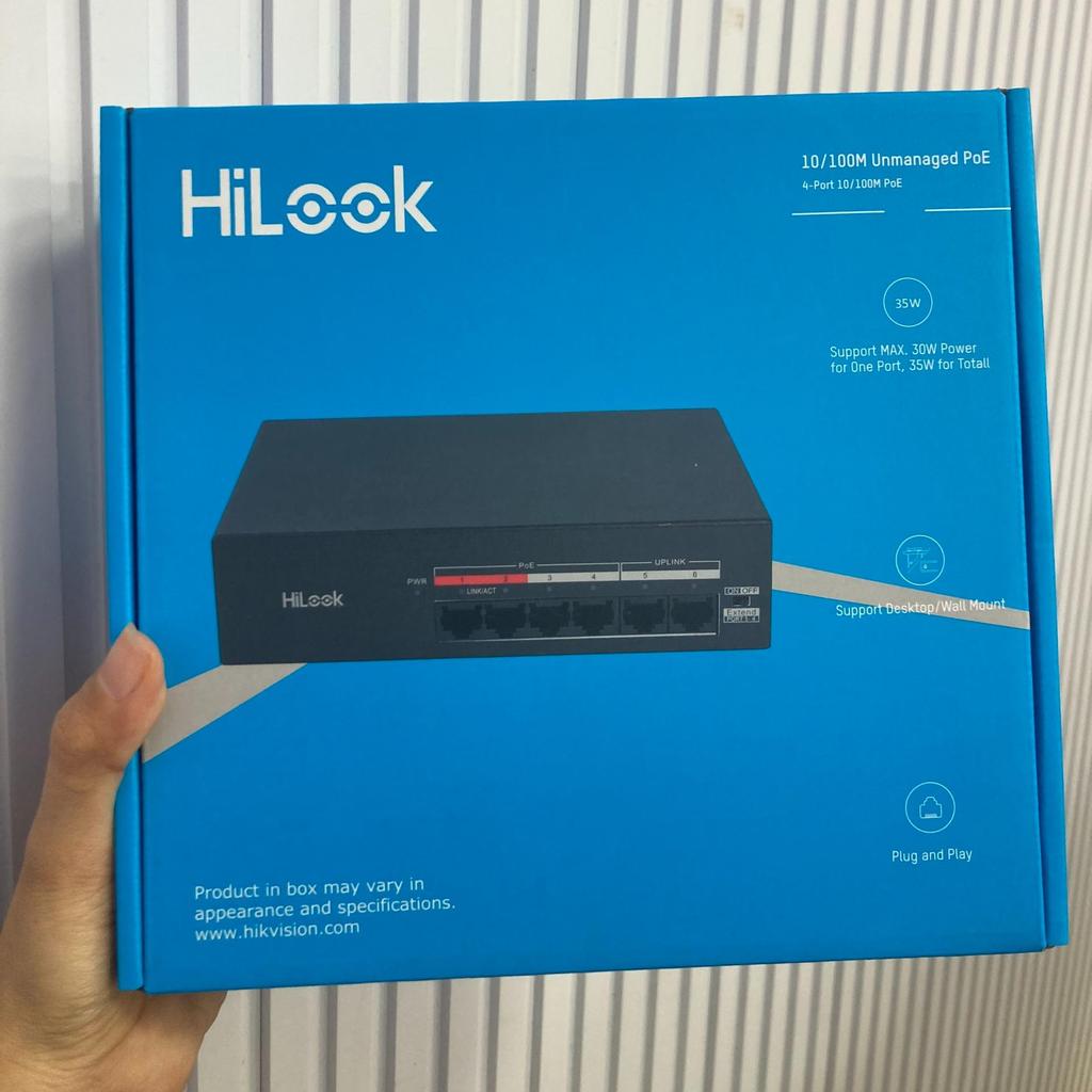 Switch POE 4 cổng, 8 cổng 10/100Mbps  HILOOK DS-3E0106MP-35  DS-3E0110MP-60 chính hãng