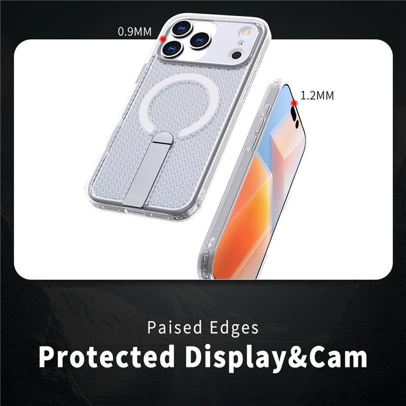 Ốp điện thoại lưới rỗng cho IPhone 17 16 15 14 Pro max / Plus 17Air 16e Vỏ bảo vệ từ tính tản nhiệt Giá đỡ kim loại vỏ chống rơi