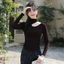 Mutu Hot Girl - Áo Thun Nữ Xuân 2026 Cổ Cao Tay Dài, FitSlim Ôm Body, Phong Cách Sang Trọng