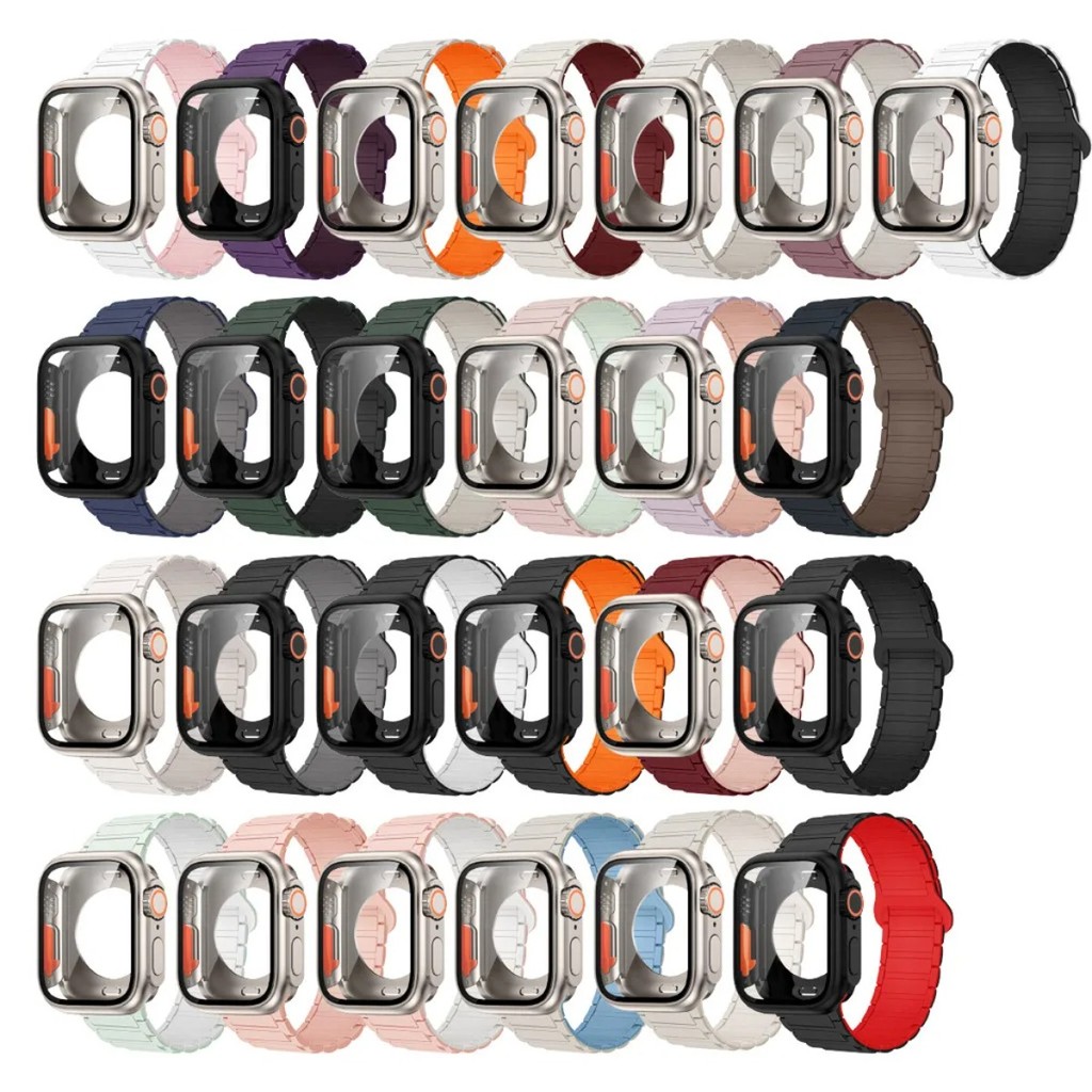 Thay đổi sang Ultra Cover PC Case + Dây đeo silicon Tương thích cho Apple Watch Series11 / 10 42mm 46mm 45mm 44mm 41mm 40mm 9 8 7 6 5 SE