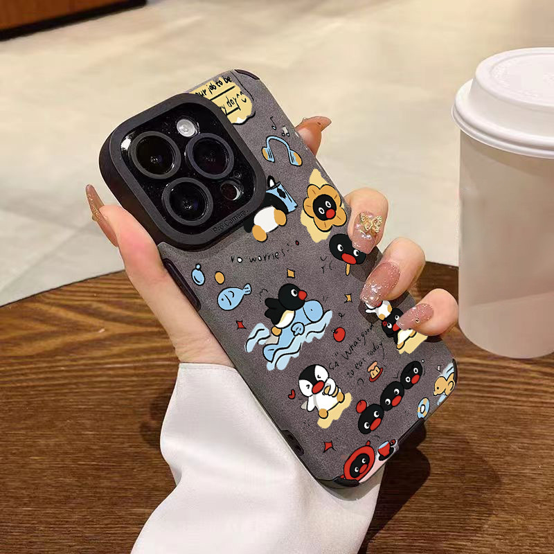 Chim cánh cụt dễ thương cho 17 15 14promax da lộn iPhone 16 11 xu hướng 12pro