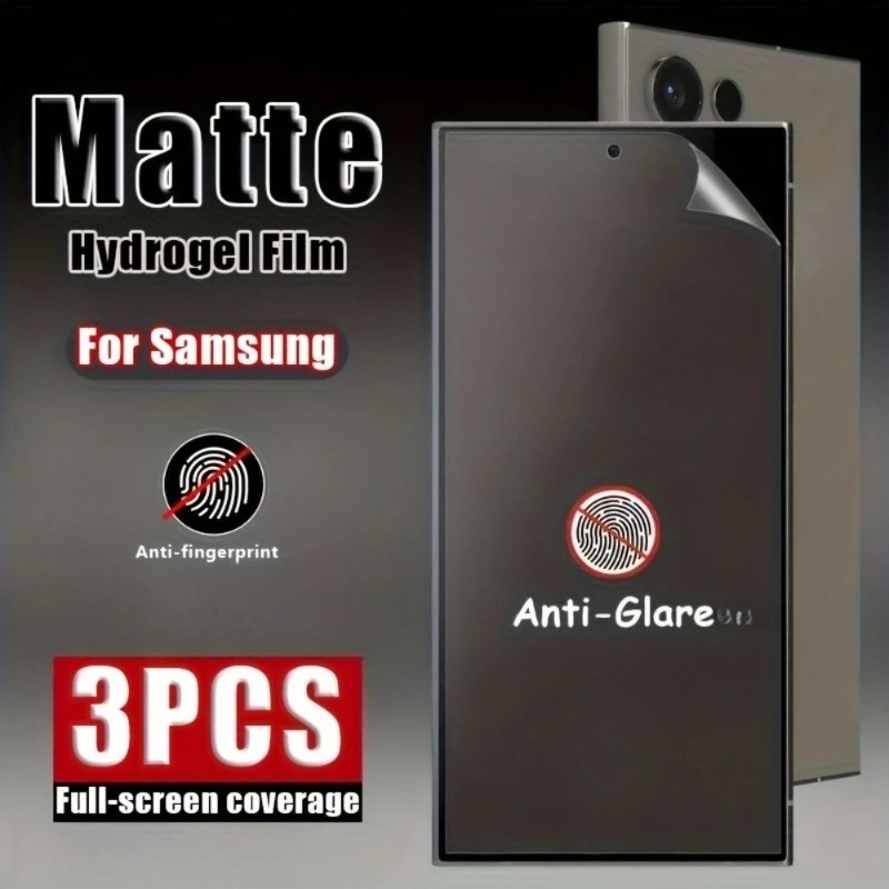 3 Bộ Phim Hydrogel Mềm HD Cho Samsung Galaxy S25 S25FE S24 + 24 24FE Ultra Edge Chống Gián Điệp Riêng Tư Chống Ánh Sáng Xanh Bảo Vệ Màn Hình Cho Galaxy S26 Ultra Plus Matte Frosted Film
