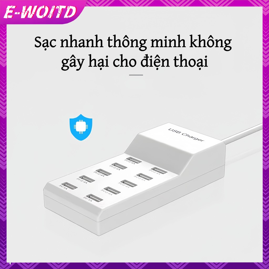 E-WOITD Cổng USB 10 trong 1 Sạc Đa Năng Điện Thoại Di Động 5V Đa Năng Tương Thích Rộng Rãi Cho Hoa Kỳ EU HNVN