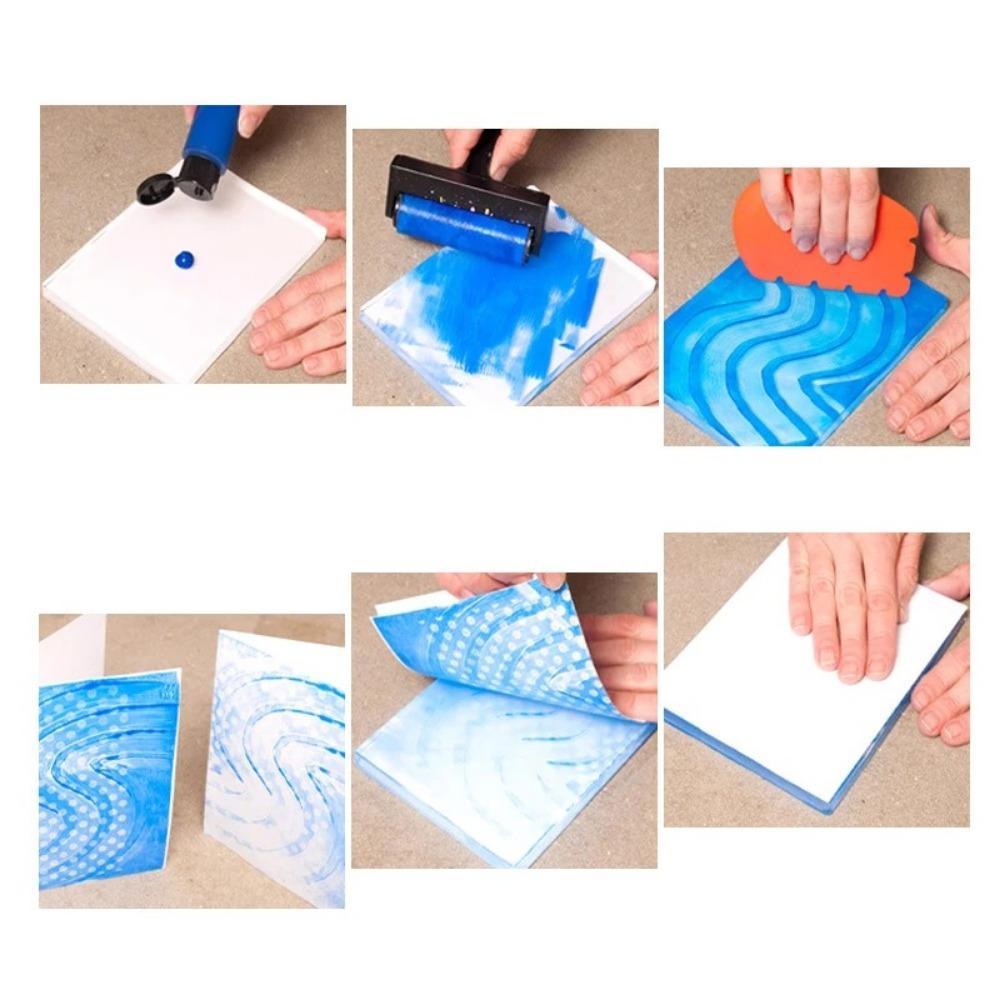 Tấm In Gel JiKK, Gel Press Monoprinting Silicone Gel Plate, Tấm Nghệ Thuật Gel Có Thể Tái Sử Dụng Trong Suốt Thêu Sò Nghệ Thuật