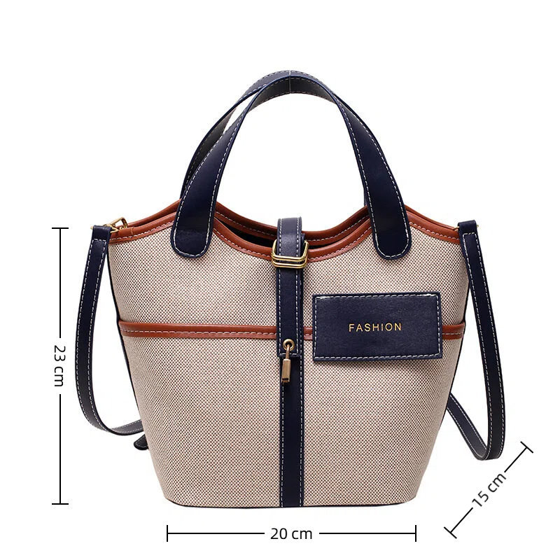ANCO 2026 Túi xách nữ Một vai Canvas Bucket Bag để làm việc
