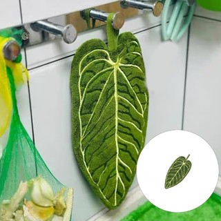 Kellnny Hình Lá Nhiệt Đới Mềm Lông Cừu Khăn Tay Siêu Thấm Hút Nhanh Khô Treo Khăn Cho Nhà Bếp Phòng Tắm Essentia