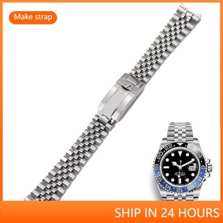 Dành Cho Rolex GMT Master II 20 Mm Bạc 316L Thép Thay Thế Đồng Hồ Đeo Tay Dây Đeo Vòng Tay Năm Thánh Với Khóa Hàu