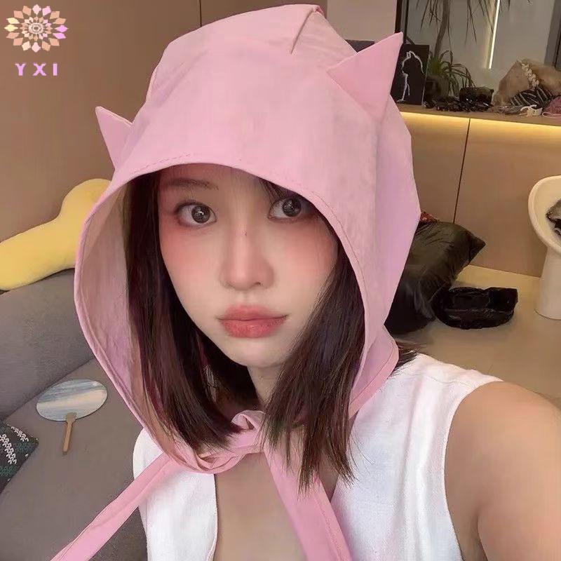 Mũ Tai Mèo Dây Đeo Chống Nắng Phù Hợp Cho Nữ