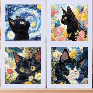 Điểm Tranh Gắn Đá Van Gogh Bầu Trời Đầy Sao Ngôi Sao Mặt Trăng Giá Rẻ Đêm Kim Cương Miếng Dán Thiết Lập Bàn Phòng Ngủ Cao Cấp Phòng Khách Handmade diy Full Kim Cương