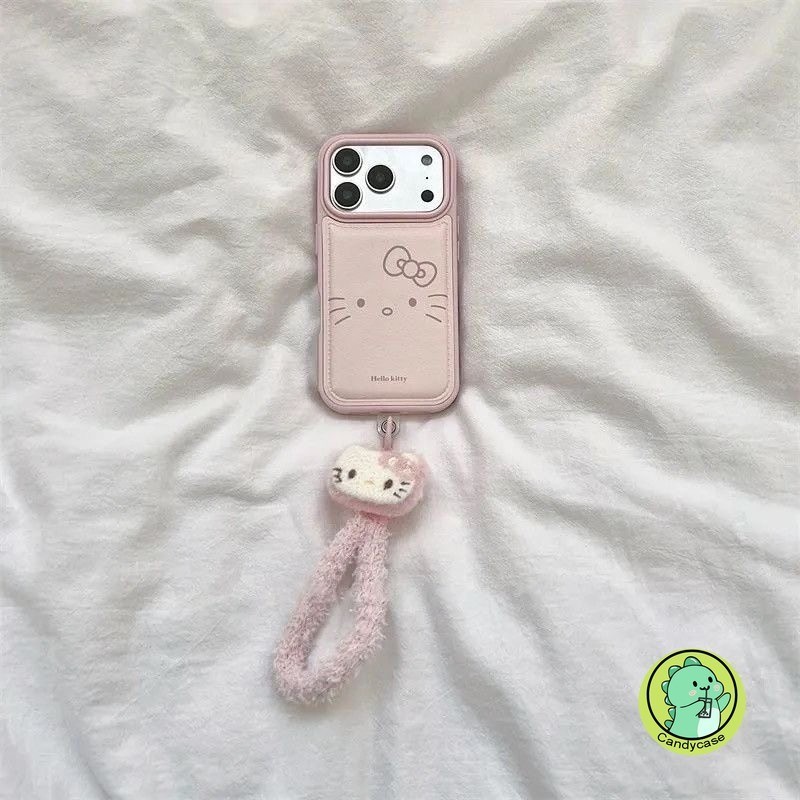 Ốp Điện Thoại Da PU Bulge Có Dây Buộc Cho Xiaomi 17 Pro Max 15 15S 14 Pro 13 Poco X7 F8 F7 Ultra F6 F5 Pro 5G 4G Vỏ Mềm Hoạt Hình Dễ Thương Mèo Kitty 3D
