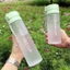 Cốc nước SUNKISSD, có dây buộc Chai nước thể thao dung tích lớn, Cốc nhựa 800ML mờ trong suốt cho trẻ em