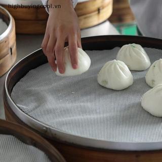 HCVN Tròn Chống Dính Silicon Lưới Vải Nướng Bánh Lót Hấp Miếng Lót Bánh Bao Buns Thảm HOT