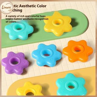 [Linwei] 1 Bộ Montessori Xoay Cầu Vồng Tháp Bé Staing Đồ Chơi Trẻ Em Phát Triển Kỹ Năng Vận Động Trò Chơi Quay Staing Đồ Chơi Quà Tặng Giáo Dục Không