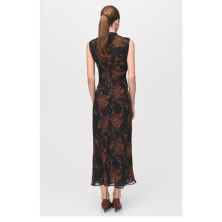 Váy dài xếp ly in hình cổ đứng ôm Z Spring 27061323