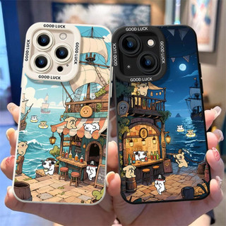 Ốp điện thoại hình chó thanh bên bờ biển cho iPhone 17 / 16 / 15 / 14 / 13 / MINI / 12 / 11 / Pro MAX / X / XS / XR / 7 / 8 / 6 Vỏ bảo vệ toàn diện bằng silicon lỏng chống sốc và chống rơi