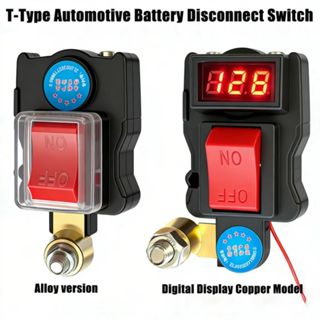 [Còn hàng] Công tắc ngắt kết nối pin xe tải, Công tắc ngắt kết nối xoay thiết kế loại T, Màn hình kỹ thuật số điện áp 12V 24V Giám sát điện áp thực- Công tắc nguồn