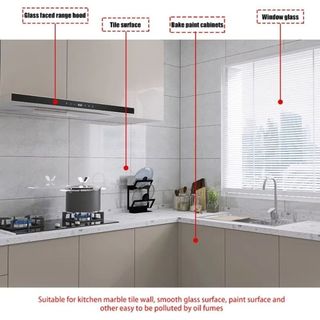 Nhãn dán chống nước HOMEHAVEN, Phim bảo vệ tường chịu nhiệt chống dầu, Trang trí nội thất Hấp phụ tĩnh điện trong suốt Miếng dán bám dính tĩnh điện Nhà bếp