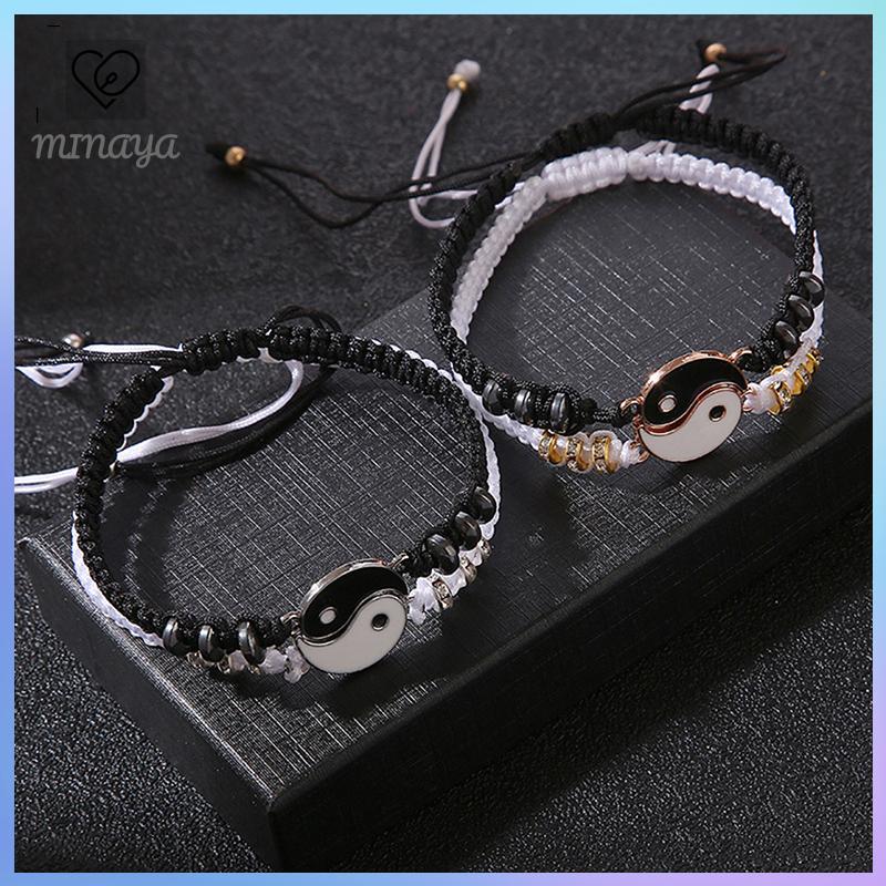 [MINAYA] Tai Chi Âm Dương - Vòng Tay & Dây Chuyền Cặp Đôi, Dây Bện Điều Chỉnh, Phù Hợp Quà Tặng Người Yêu VN