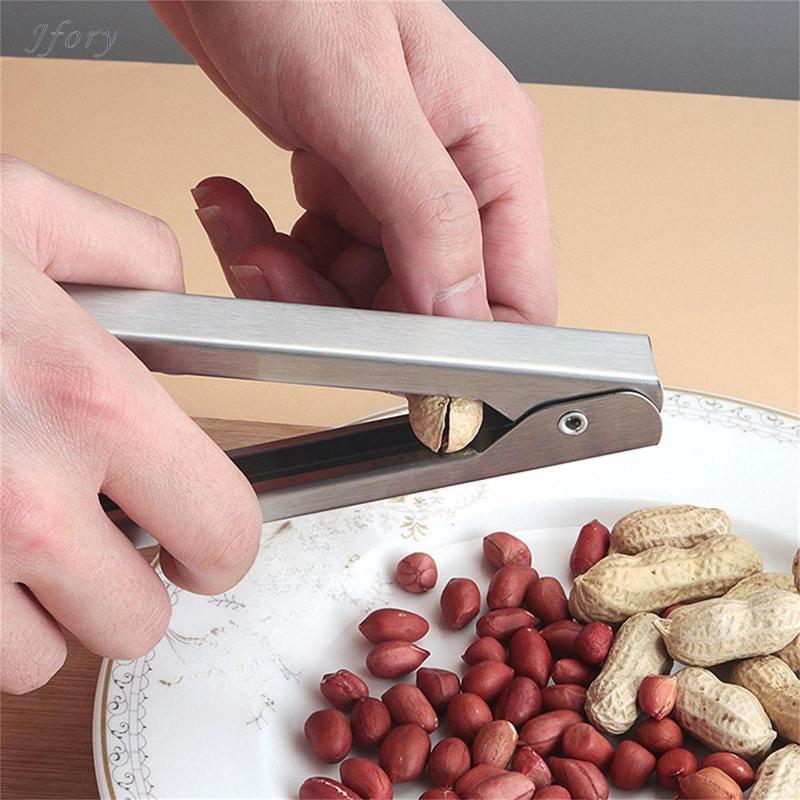Jfory Dụng cụ bóc vỏ đậu phộng bằng thép không gỉ Hướng dẫn sử dụng Nutcracker Dụng cụ nhà bếp hồ trăn Cracker cho những người yêu thích hạt